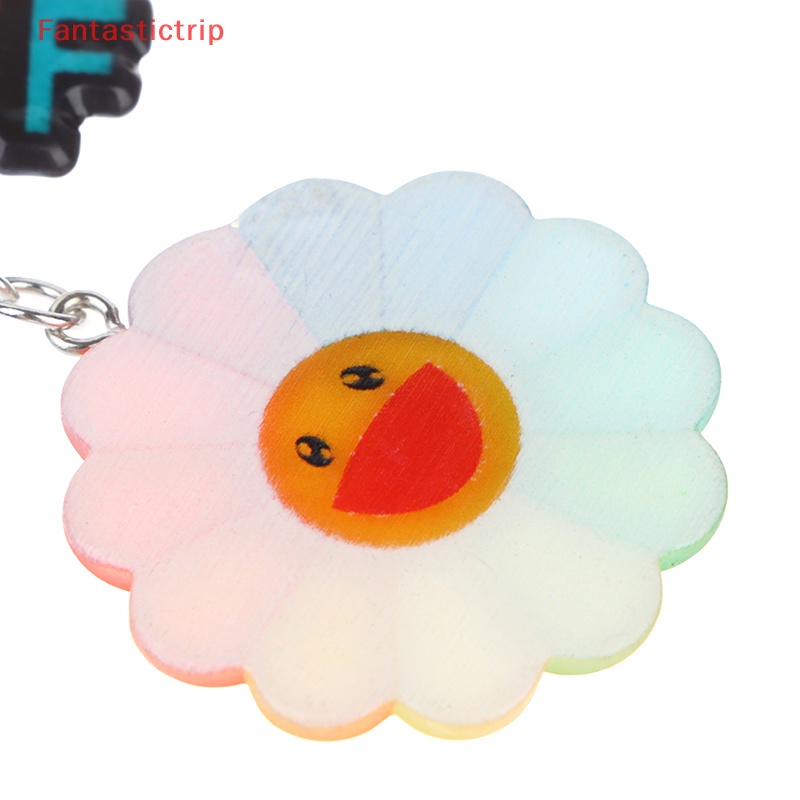 [Fantastictrip] Móc Khóa Hình Hoa Hướng Dương Mặt Cười Hoạt Hình Nhiều Màu Sắc Dễ Thương Dành Cho