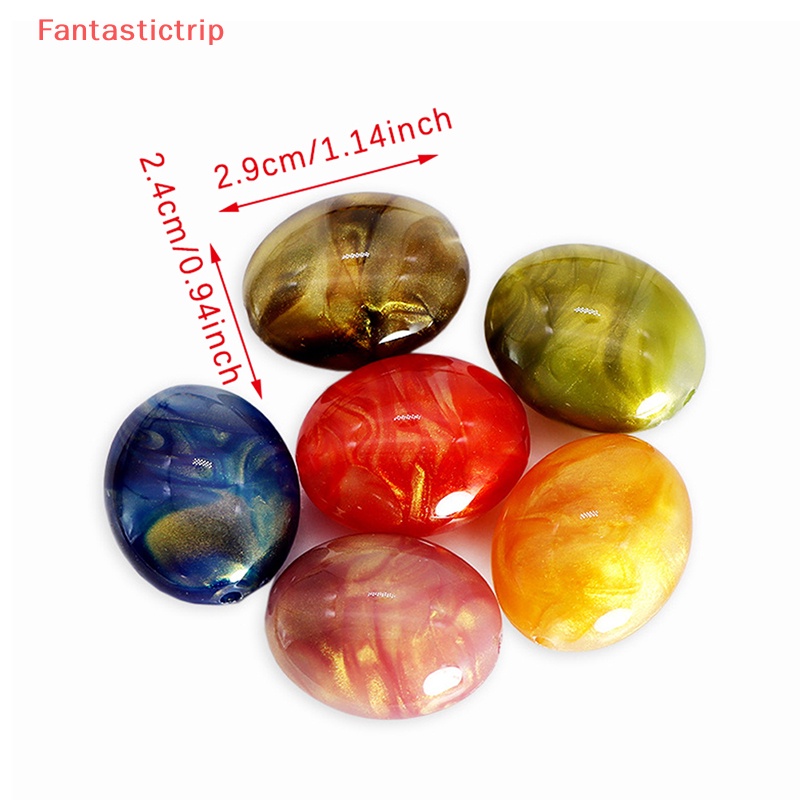 Set 5 Hạt Acrylic 29 X 24Mm Tạo Hiệu Ứng Lỗ Thẳng Dùng Làm Trang Sức DIY Mới