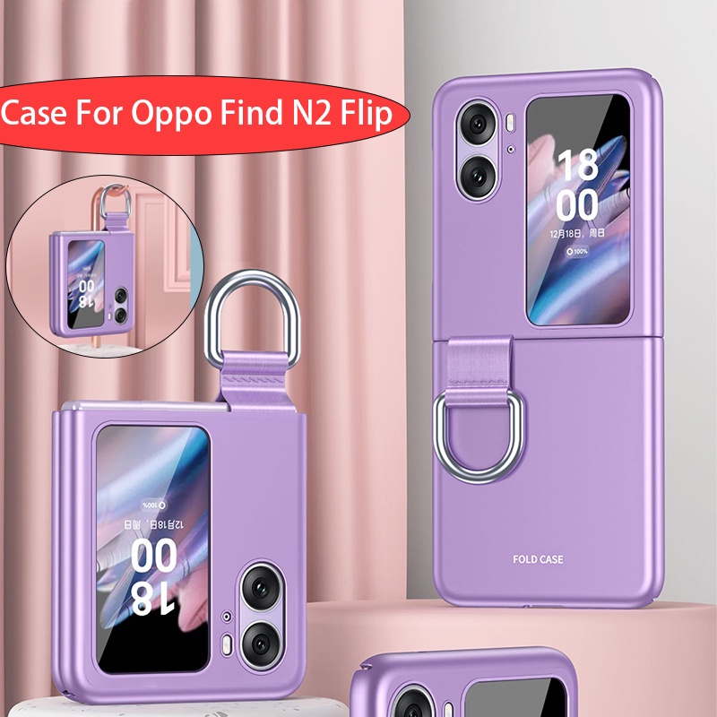Ốp Điện Thoại Siêu Mỏng Bề Mặt Nhám Kèm Móc Xỏ Ngón Cho Oppo Find N2 Flip FindN2 N2Flip FindN2Flip Giá Đỡ