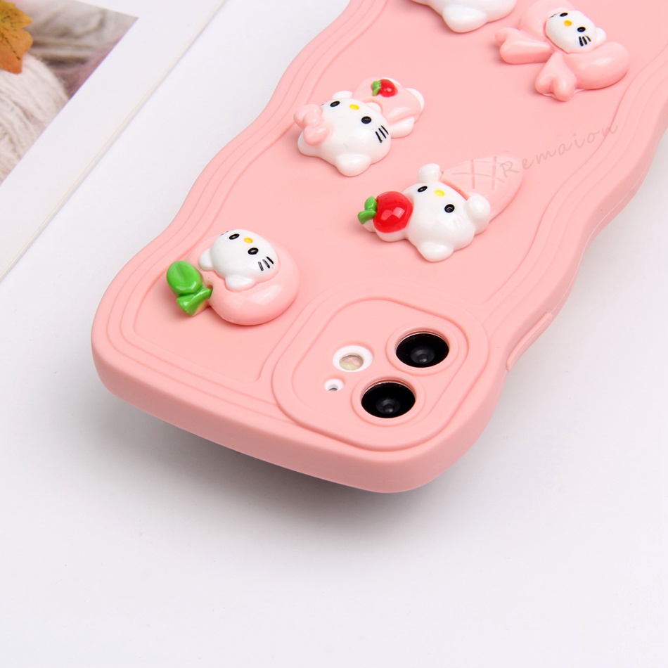 Ốp Điện Thoại Silicon Mềm Hình Kitty 3D Cho iPhone 11 12 13 14 Pro MAX + Mini X XR XS MAX 6 S 7 8 + SE 2020 11Pro 12pro 13Pro