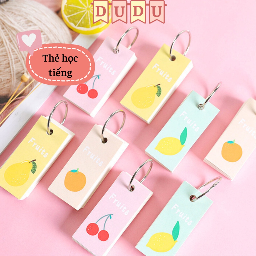 Thẻ học từ vựng flashcard 80 THẺ loại đẹp hỗ trợ học tiếng Anh, tiếng Trung, Nhật, Hàn Nội Địa Trung