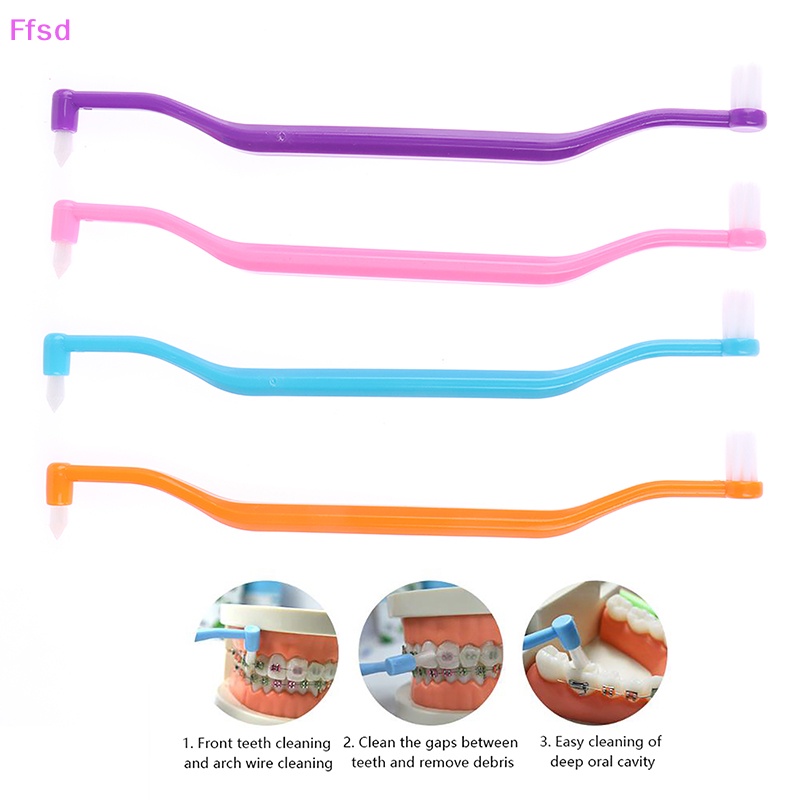 {Ffsd} Bàn Chải Đánh Răng Chỉnh Nha Hai Đầu Mềm Mại * Bán Chạy