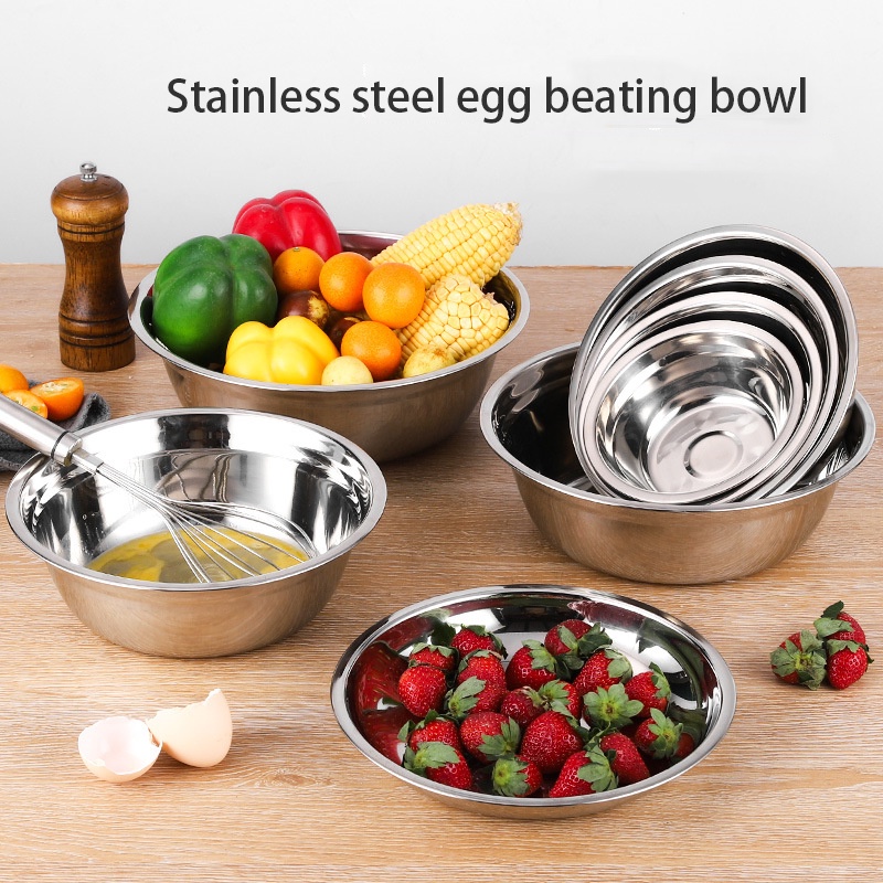 Tô Đựng Trứng / Pasta / Rau Củ Bằng Thép Không Gỉ Dày Dặn Đa Năng Tiện Dụng