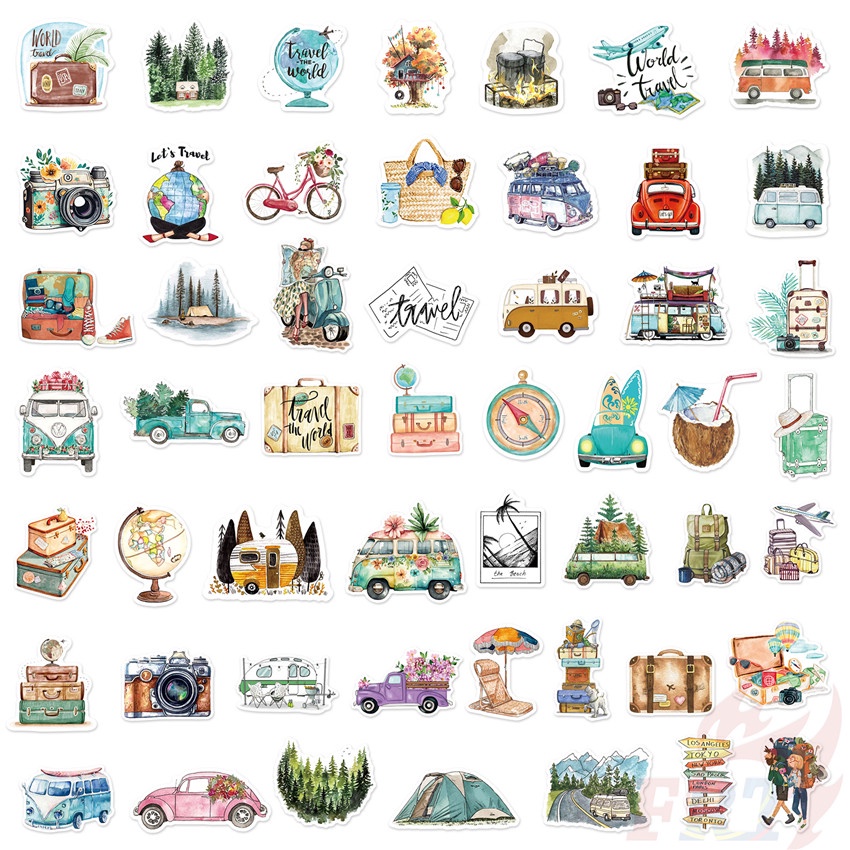❉ Sticker Dán Trang Trí Kích Thước Series 02 Chất Lượng Cao ❉ Bộ 50 Sticker Chống Thấm Nước Họa Tiết Doodle Hợp Thời Trang