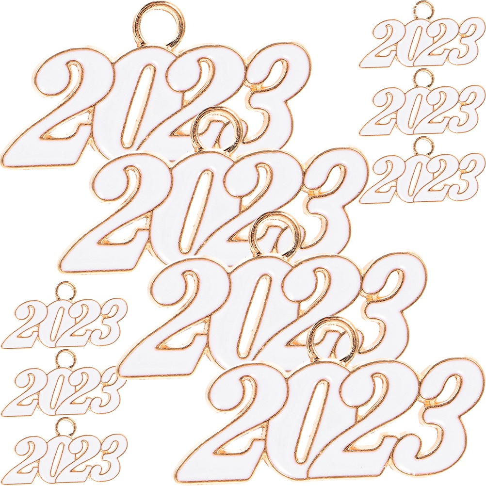 Set 10 Mặt Dây Chuyền Hình Số Năm Mới 2023 Làm Trang Sức Thủ Công