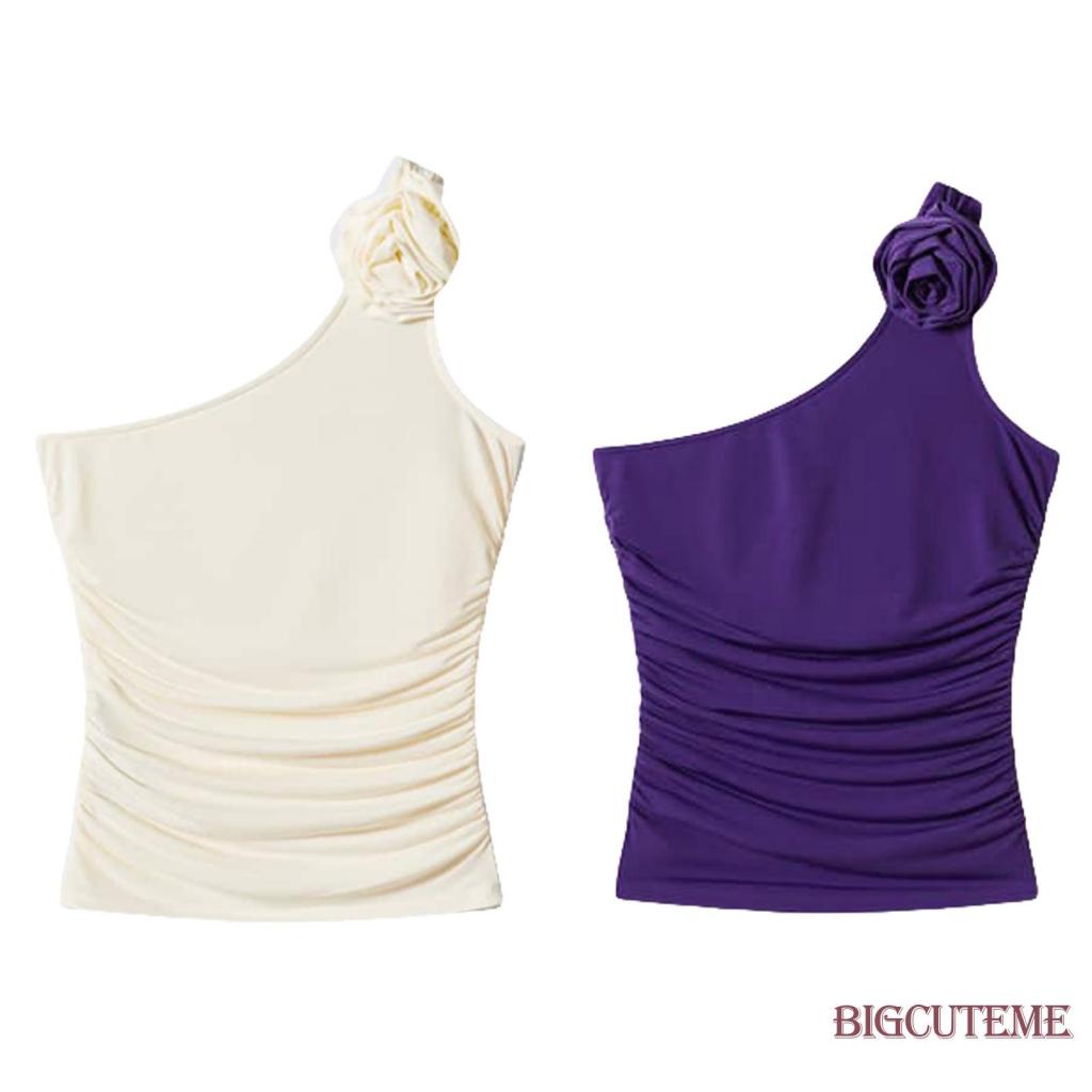 Áo Thun Không Tay In Họa Tiết Hoa 3D Thời Trang Dành Cho Nữ