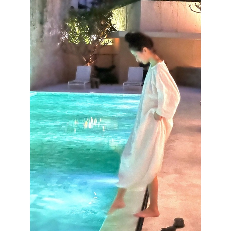 Đồ ngủ Tay Dài Màu Sắc Trơn Phong Cách Pháp Thời Trang Xuân Thu Xinh Xắn Cho Nữ