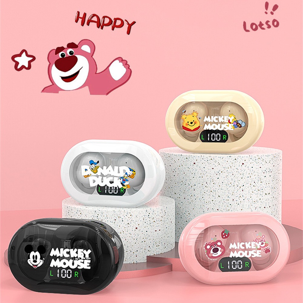 Tai Nghe Nhét Tai Bluetooth Không Dây Âm Thanh HIFI Chống Nước Chất Lượng Cao Phong Cách Disney TWS Kèm Mic