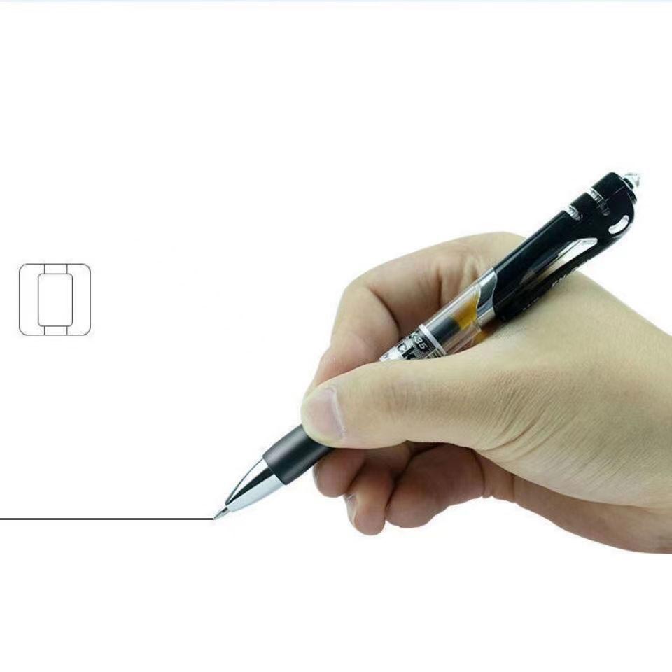 Bút Bi Bấm Mực Nước K35 Ngòi 0.5 Inch Màu Đen