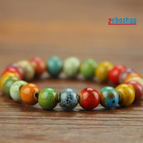 Vòng Tay Chuỗi Hạt Gốm Nhiều Màu Thời Trang Cho Nam Và Nữ