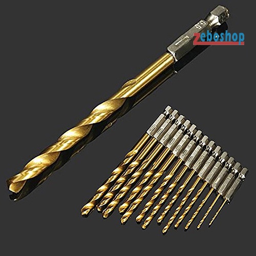 Bộ 13 Mũi Khoan HSS 1.5-6.5mm Tráng Titan