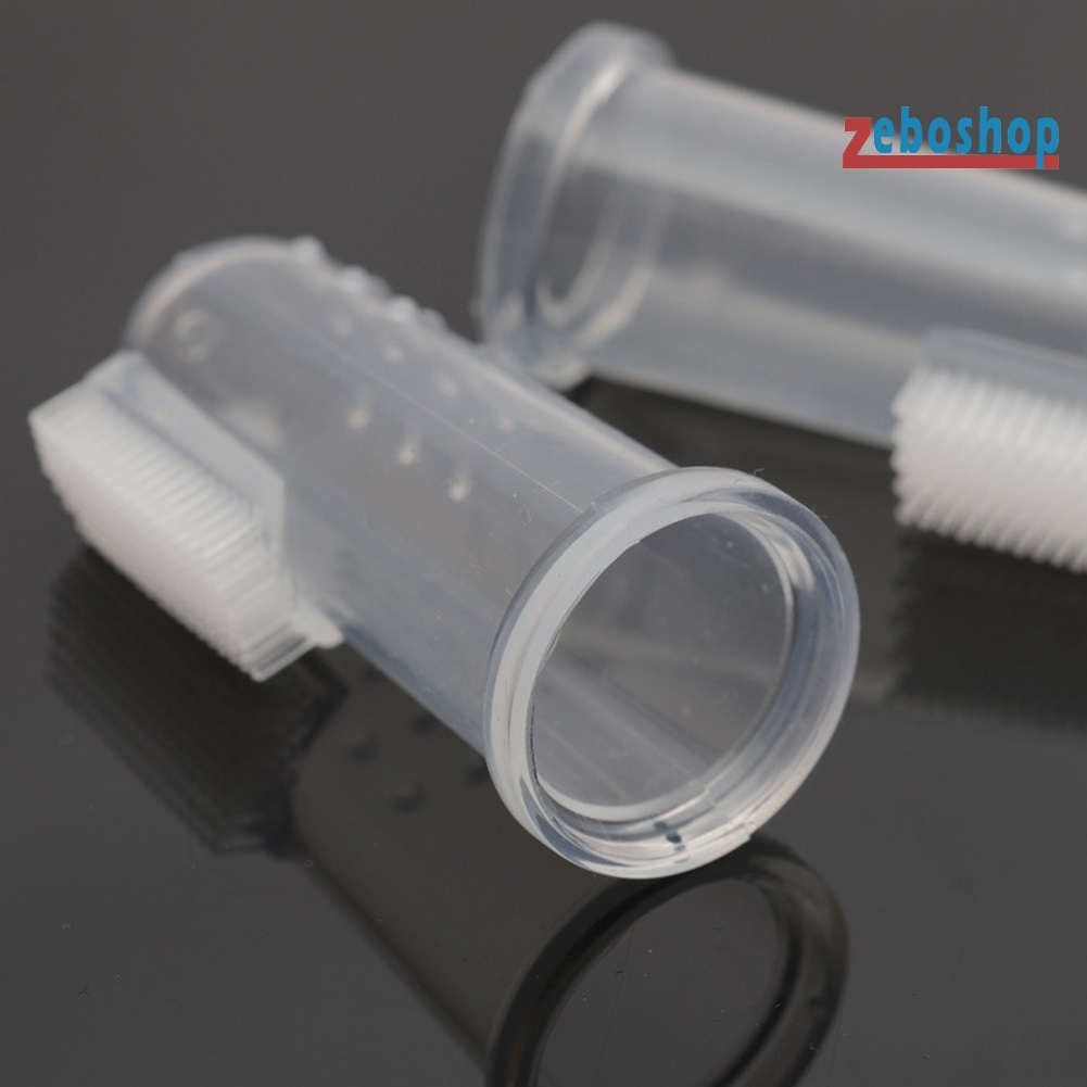 Bộ 2 Bàn Chải Silicone Đeo Ngón Tay Chăm Sóc Răng Miệng Cho Thú Cưng