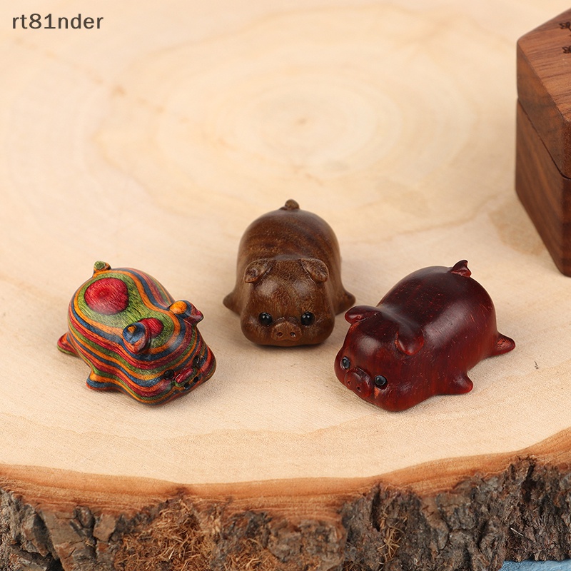 Rt Phụ Kiện Trang Trí Điện Thoại / Móc Khóa Hình Chú Heo Bằng Gỗ Làm Thủ Công DIY