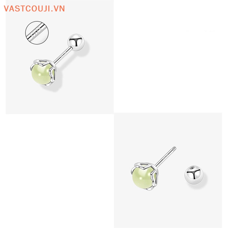 1 Đôi Khuyên Tai Ngọc Bích Dạng Xoắn Ốc Cho Nữ