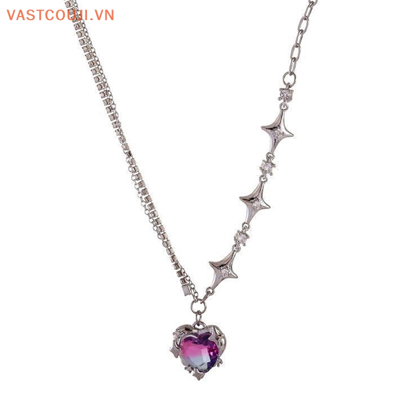 Vòng cổ Mặt Hình Ngôi Sao / Trái Tim Đính Đá Pha Lê Phong Cách Hàn Quốc Thời Trang Cho Tuổi Teen Y2k