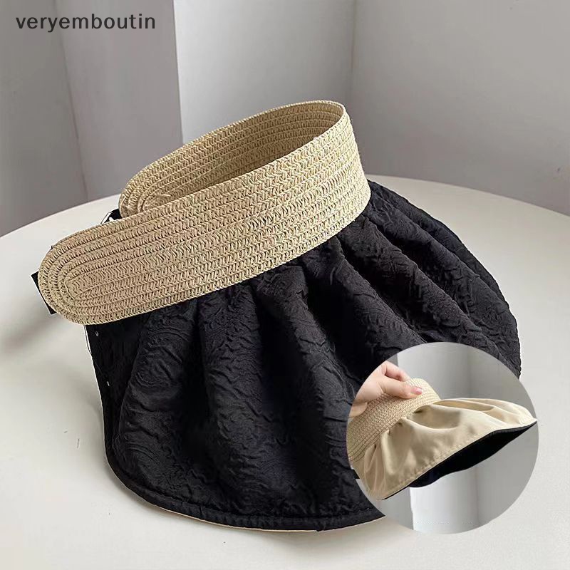 Nón Tai Bèo Vành Rộng Hở Chóp Chống Tia Cực Tím Tùy Chỉnh Phong Cách Hàn Quốc Dễ Phối Đồ Thời Trang