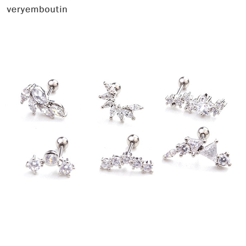 1 Khuyên Tai Dạng Xoắn Ốc Đính Đá Zircon