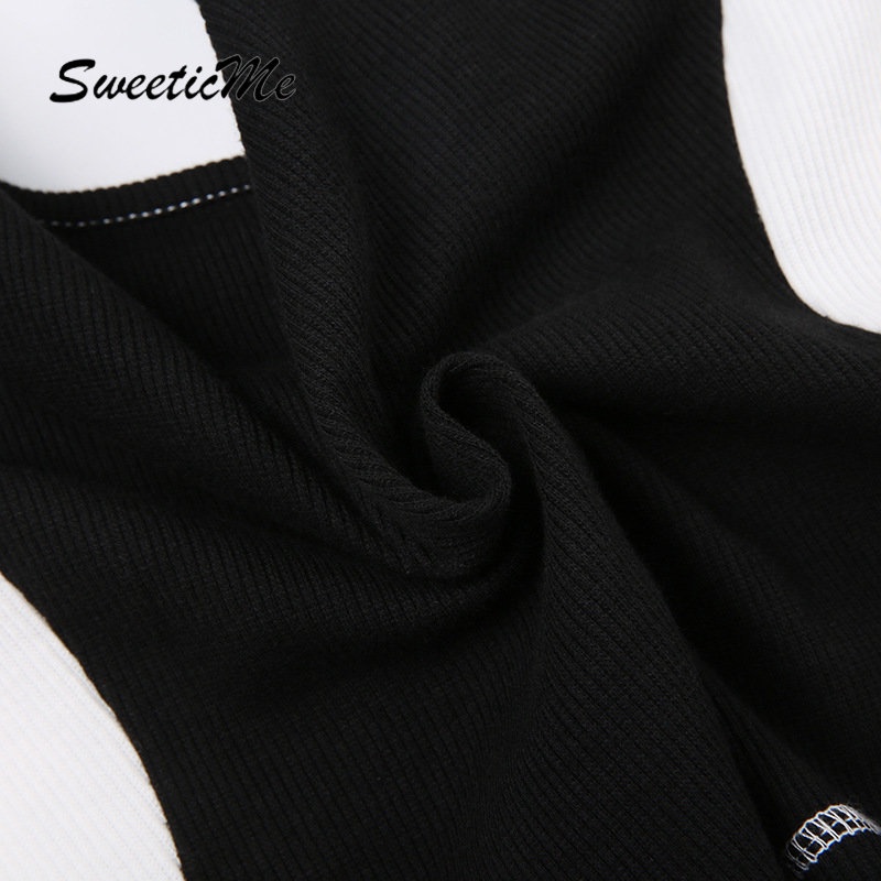 Áo Thun Croptop Hai Mảnh Dáng Ôm Tay Ngắn Màu Tương Phản Thời Trang Mới 2023 Dành Cho Bạn Nữ