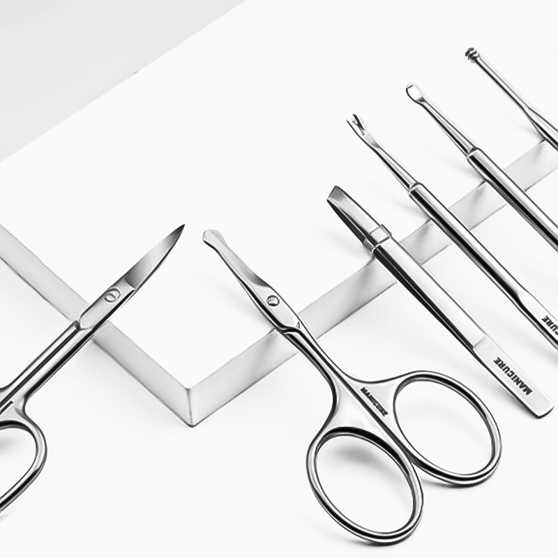 Bộ Dụng Cụ Chăm Sóc Móng Tay 12 Trong 1 Bằng Thép Không Gỉ Kèm Hộp Đựng Tiện Dụng Ốp