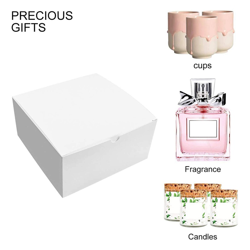 Bộ 12 Hộp Quà Tặng 8x8x4 Inch Có Nắp Bằng Giấy Dùng Làm Quà Tặng Đám Cưới