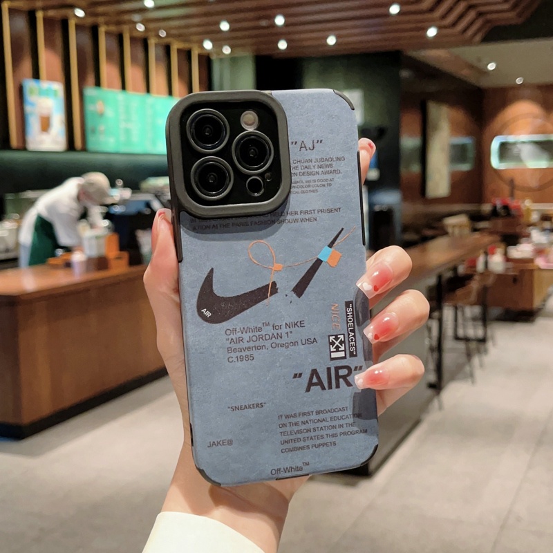Ốp Điện Thoại Da Lộn Chống Trượt In Logo Nike Cho iPhone 14 13 12 11 Pro MAX XS MAX XR XS X 7 8 Plus SE