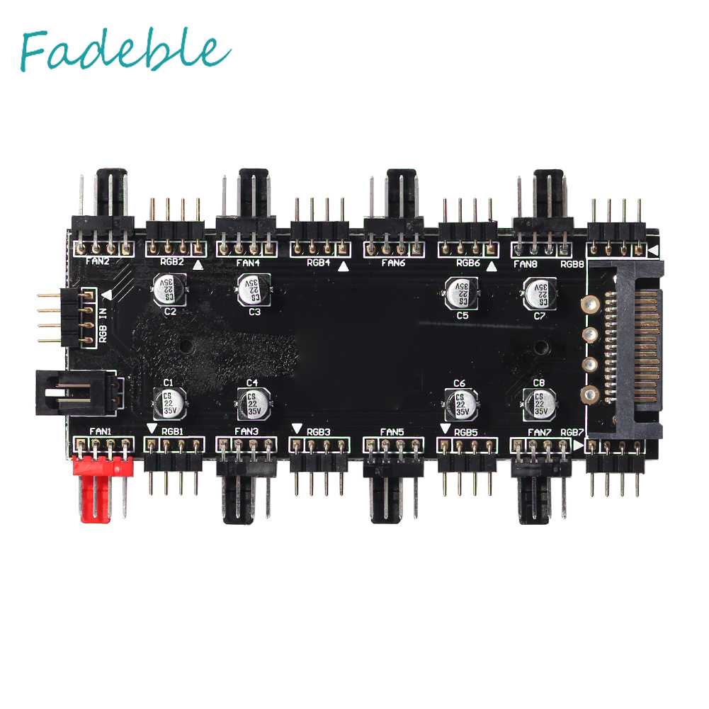 Bộ Chia Cổng 1 Sang 8 Cổng RGB PWM 12V / 4 Pin Cho Bo Mạch Chủ Quạt