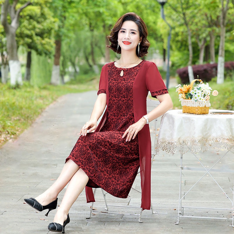 Đầm Giả Hai Mảnh Tay Ngắn Phong Cách Dân Tộc Thời Trang Mùa Hè Dành Cho Nữ