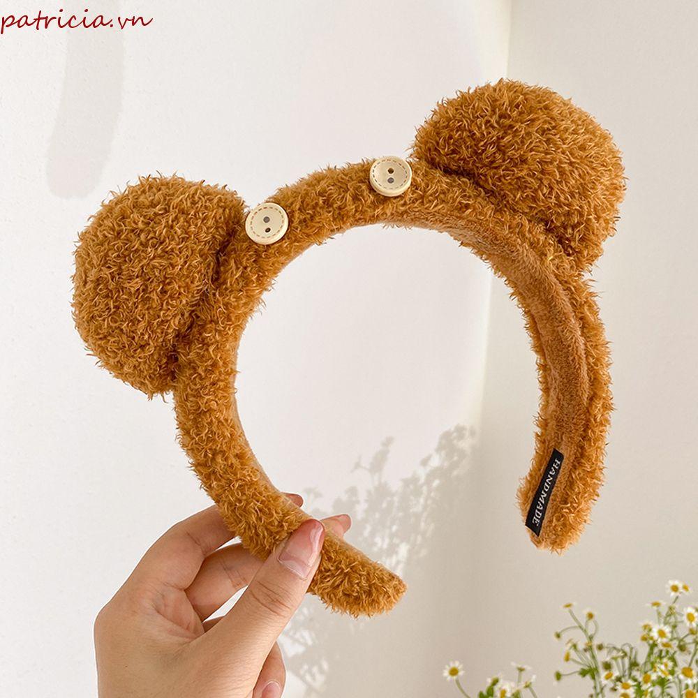 Băng Đô Cài Tóc Tai Gấu Bông Hoạt Hình Dễ Thương Cho Nữ
