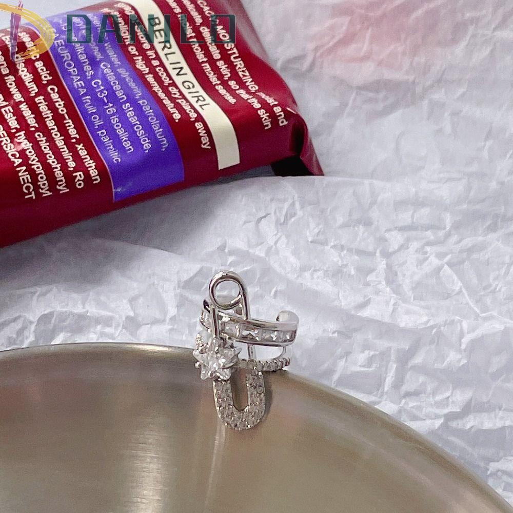 1 Bông Tai DANILO Phong Cách Cổ Điển|Khuyên Vành Tai Đính Đá Lấp Lánh Phong Cách Vintage Hàn Quốc Tinh Tế Chống Dị Ứng