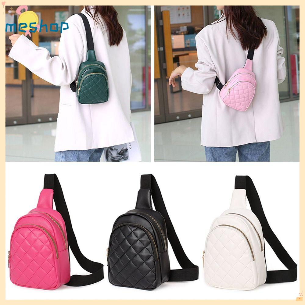 Túi Đeo Chéo Ngực Bằng Da Màu Trơn Thời Trang