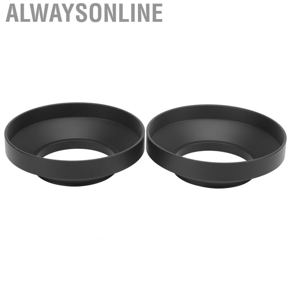 Alwaysonline 2PCS Screw‑in Alloy Wide Angle Lens Hood Cover for 46mm/1.8in  Filter