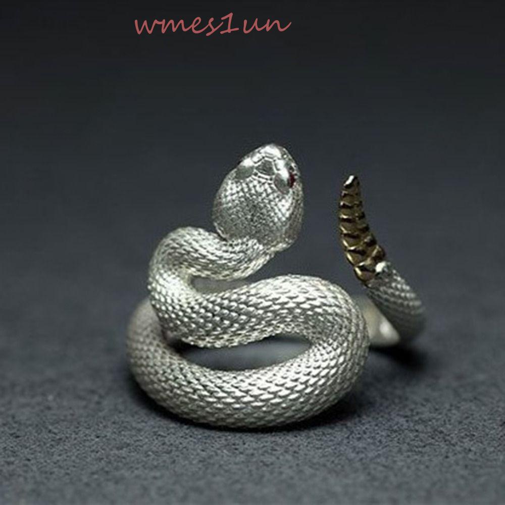 Nhẫn Hình Rắn WMES15H Có Thể Điều Chỉnh Phong Cách Hip Hop Đường Phố
