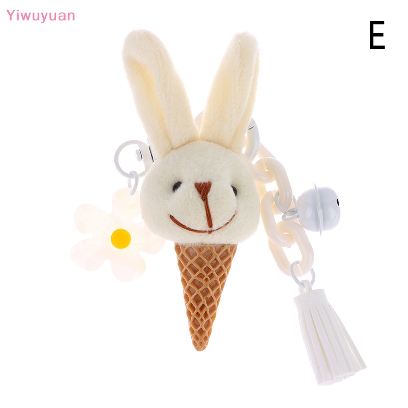 < Yiwuyuan > Móc Chìa Khóa Hình Thỏ / Gấu Nhồi Bông Hoạt Hình Dễ Thương Trang Trí Ba Lô / Ô Tô