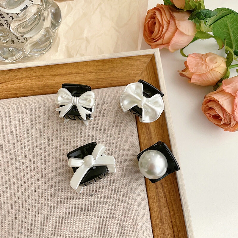Kẹp Tóc Hình Nơ Đen Thời Trang Hàn Quốc Dành Cho Nữ
