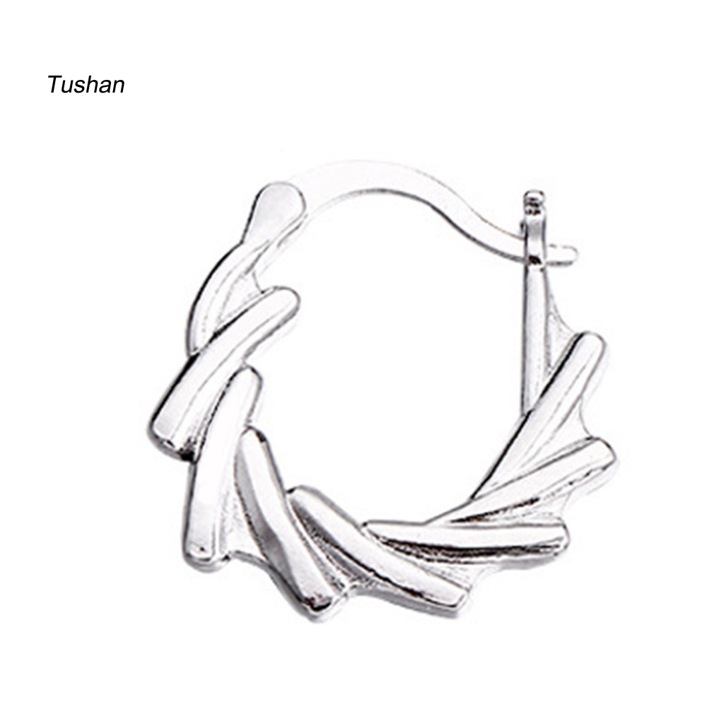 1 Khuyên Tai Tròn Mạ Điện Phong Cách Hàn Quốc