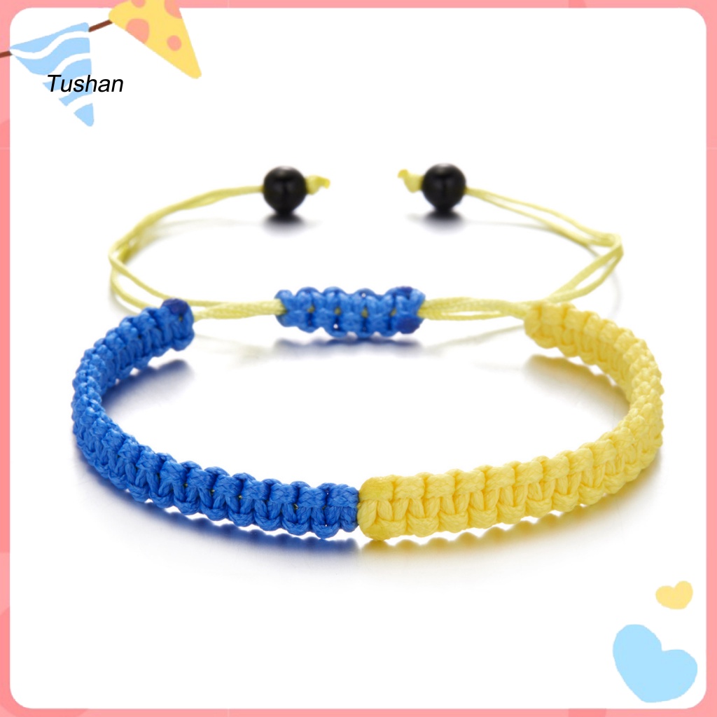 [Ts] Vòng Đeo Tay Dây Bện Hình Lá Cờ Anh Handmade Có Thể Điều Chỉnh Màu Sắc Làm Đạo Cụ