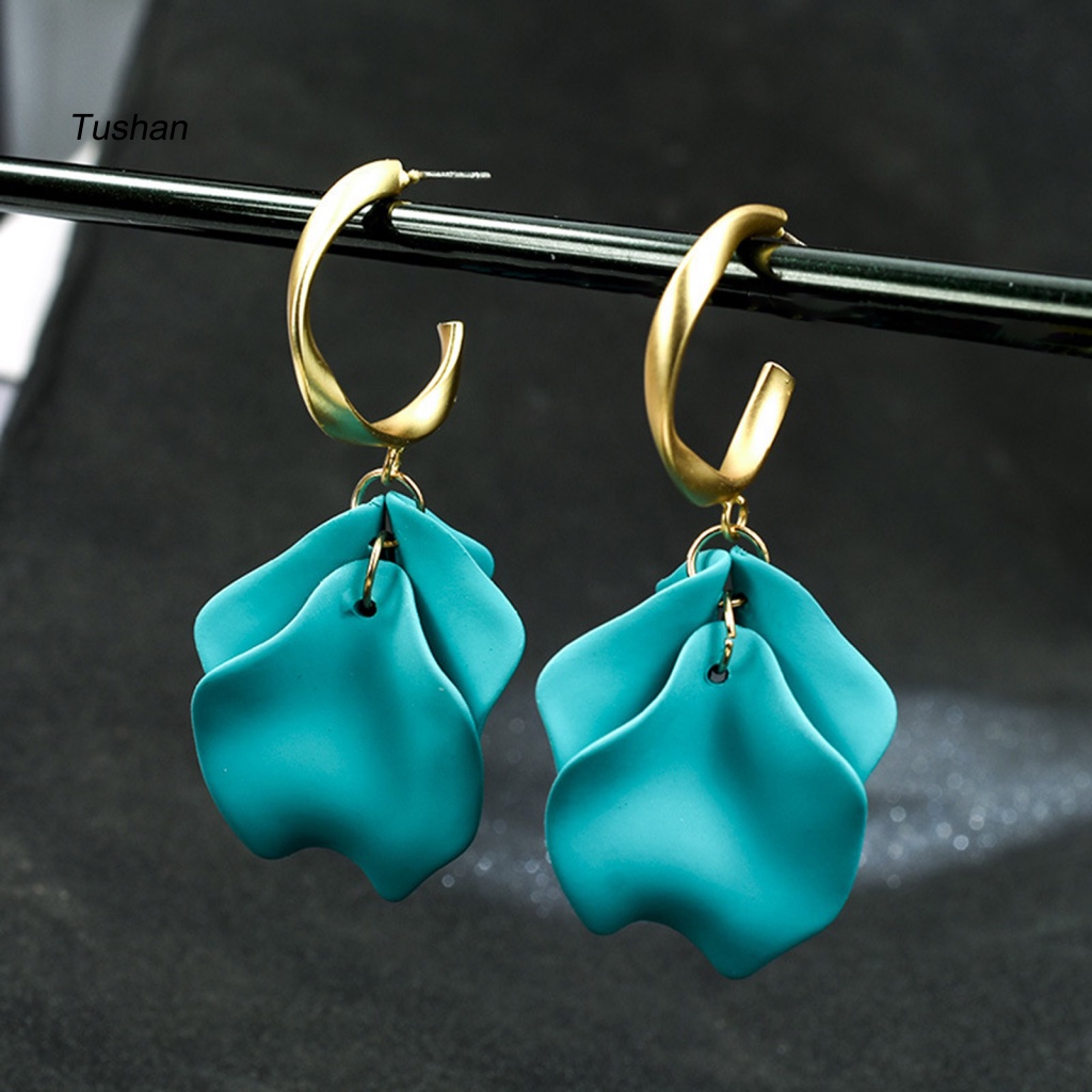 1 Đôi Bông Tai Hình Cánh Hoa Hồng Tinh Tế Thời Trang