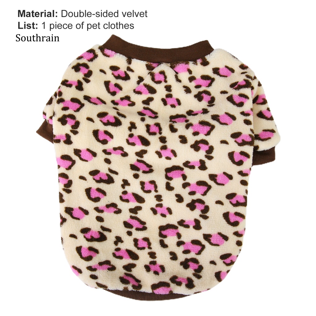 Áo Sweater Giữ Ấm Co Giãn Tốt In Họa Tiết Da Báo Cho Cún Cưng