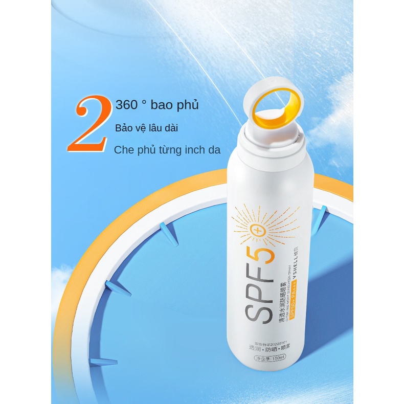 Chai Xịt Chống Nắng SPF50 + PA + + + 150ml Bảo Vệ Toàn Thân Chống Thấm Nước Và Mồ Hôi