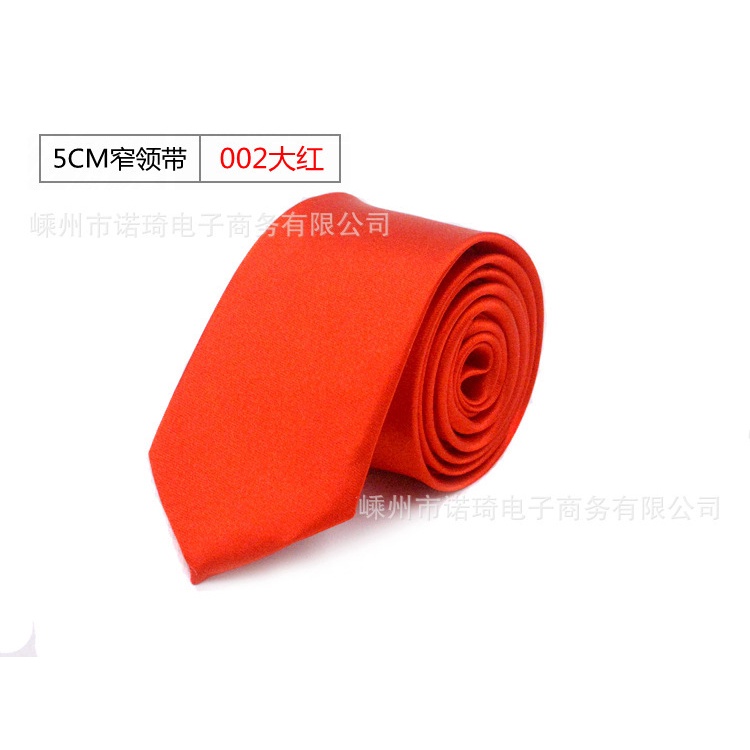 Cà Vạt Bản Hẹp 5CM Màu Đen Trơn Kiểu Hàn Quốc Cá Tính Cho Nam Và Nữ