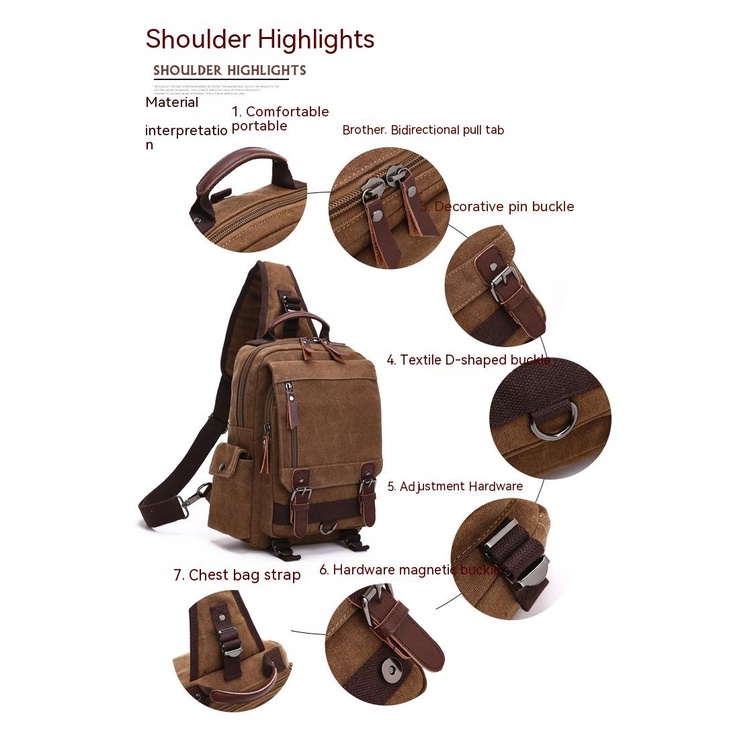 Túi Đeo Chéo Ngực Vải Canvas Phong Cách Thời Trang Mới Phù Hợp Cho Nam Và Nữ