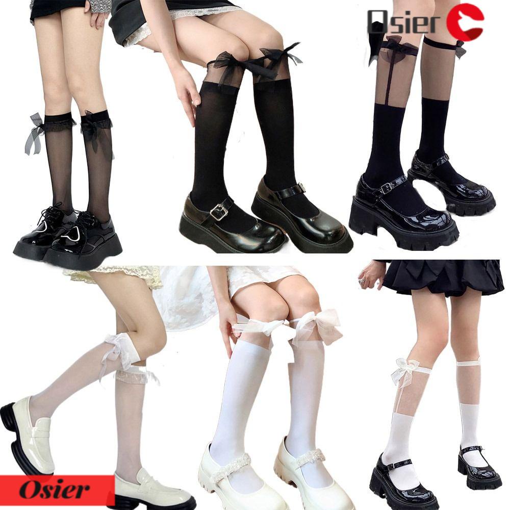 Vớ Ren Giữ Ấm Chân Đính Nơ Ruy Băng Thoáng Khí Phong Cách Lolita 1 Cho Nữ