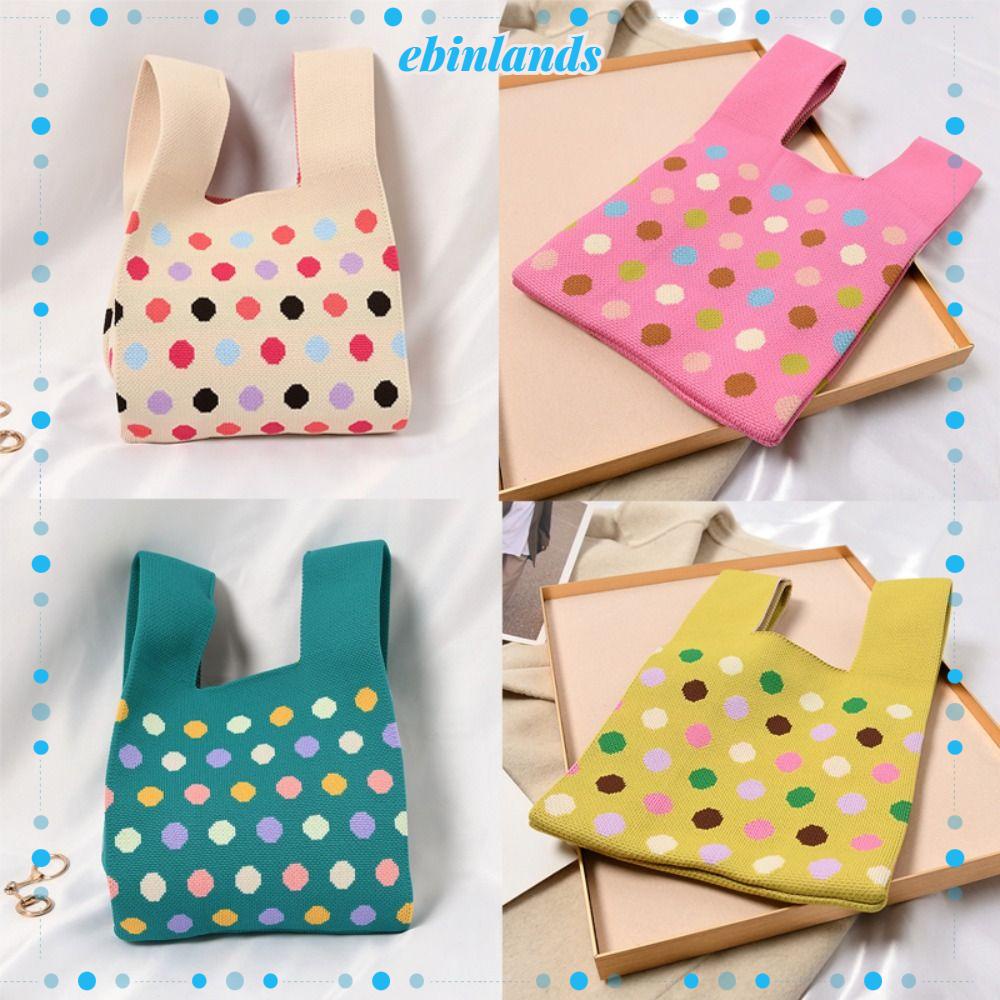 EBINLANDS Túi Xách Đeo Vai Mini Họa Tiết Chấm Bi Thắt Nút Thời Trang Dành Cho Nữ