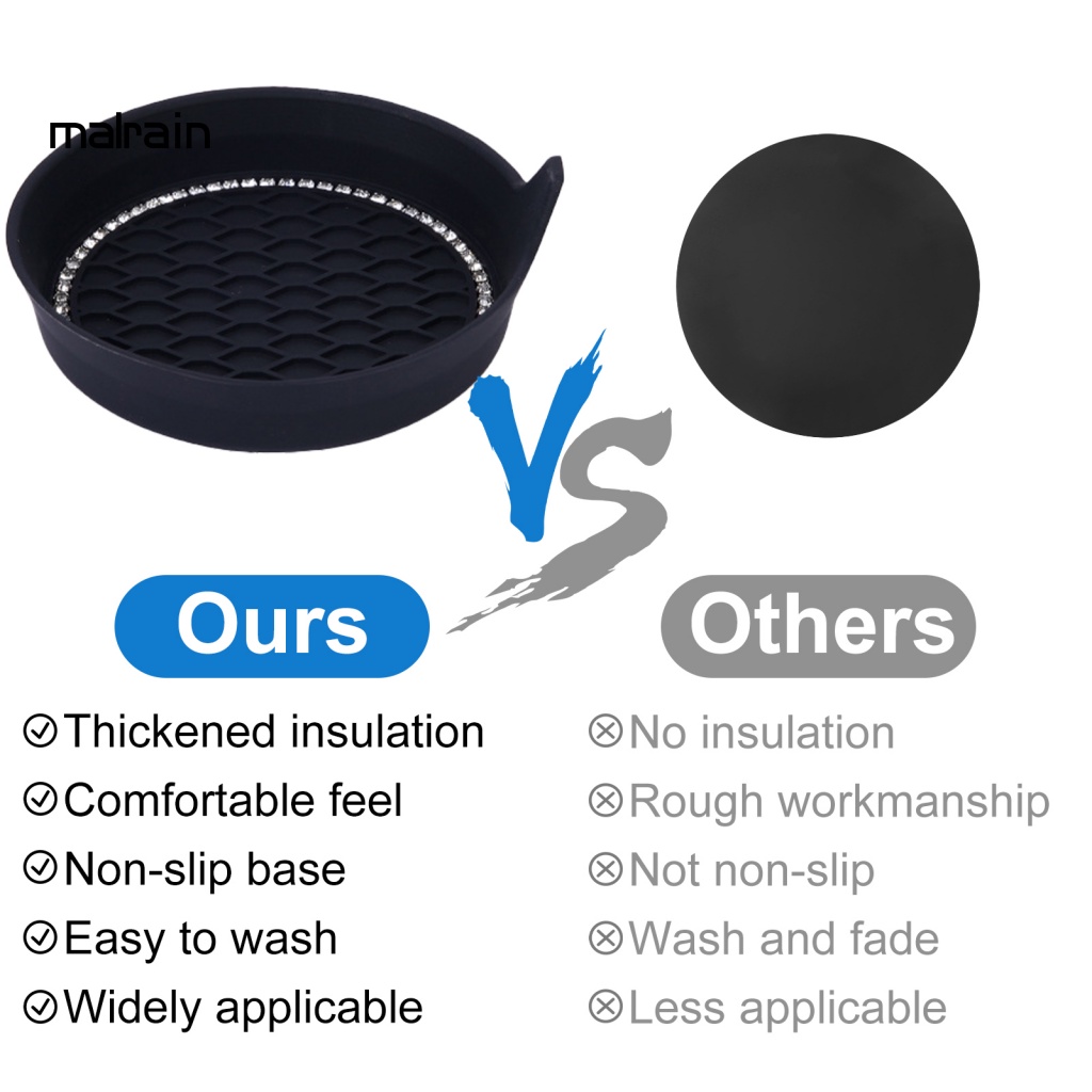 Bộ 4 Đế Lót Ly Đính Đá Nhiều Màu Sắc Trang Trí Cho Xe Hơi