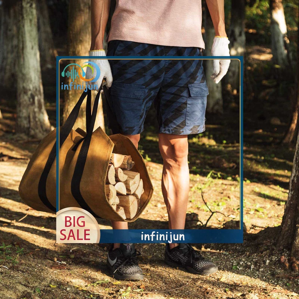 Túi Canvas Đựng Củi Gỗ Chống Rách Có Thể Gấp Gọn Tiện Lợi