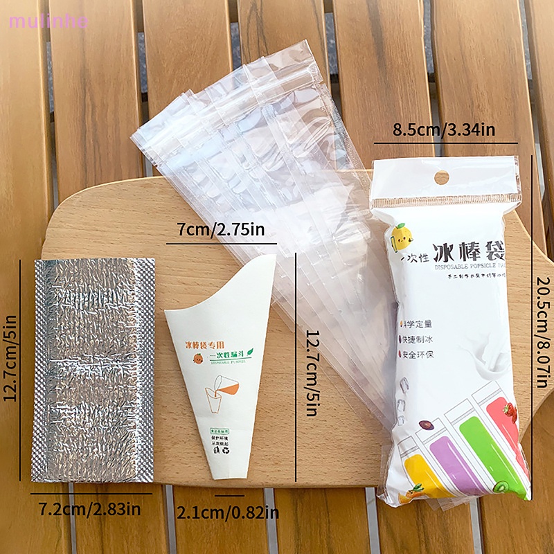 Set 20 Túi Làm Kem Que Dùng Một Lần Kèm Phễu