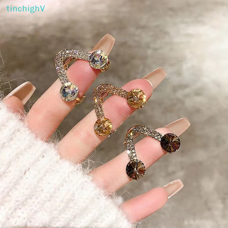 [TinchighV] Kẹp Tóc Kim Loại Mini Đính Đá Ngọc Trai Hình Chữ V
