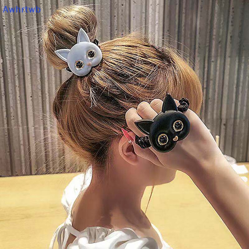 Dây Buộc Tóc Cao Su Co Giãn Hình Mèo Dễ Thương Phong Cách Hàn Quốc Cho Nữ Mới