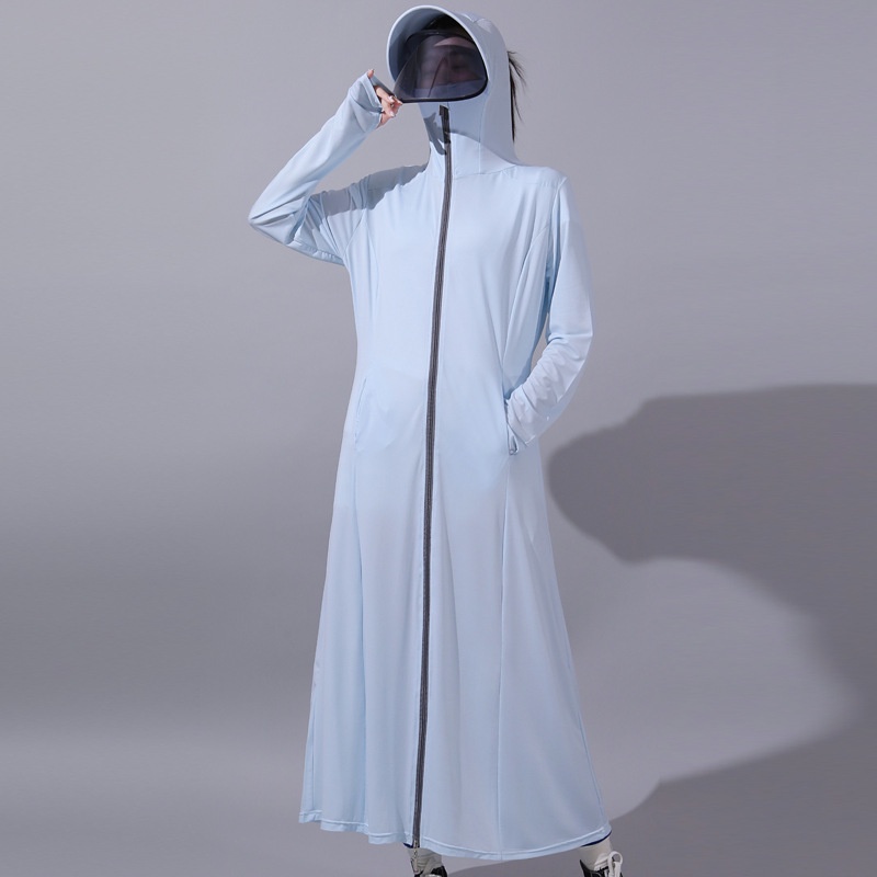 Áo Khoác Chống Nắng Tia UV Dáng Dài UPF 50 + Vải Lụa Lạnh Mỏng Thời Trang Mùa Hè Cho Nữ | BigBuy360 - bigbuy360.vn