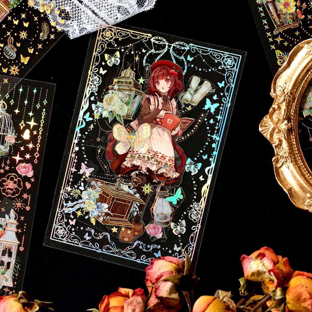 Set 3 Tấm Sticker Dán Trang Trí Sổ Tay DIY Hình Bướm Cổ Điển